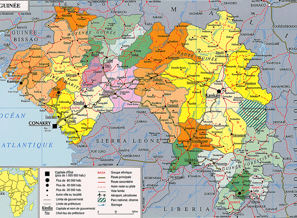 Carte de la Guinée